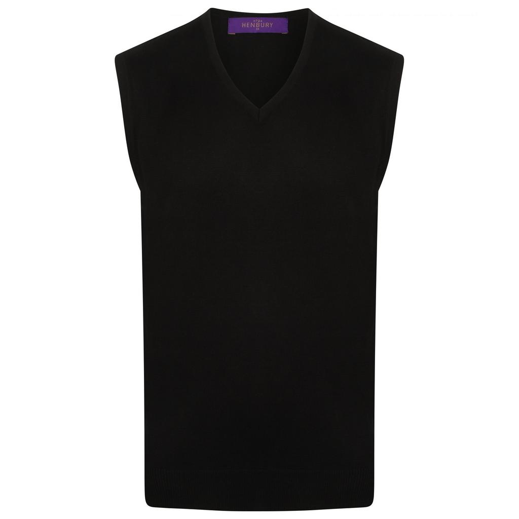 Henbury Mens Lightweight V Neck Sleeveless Jumper