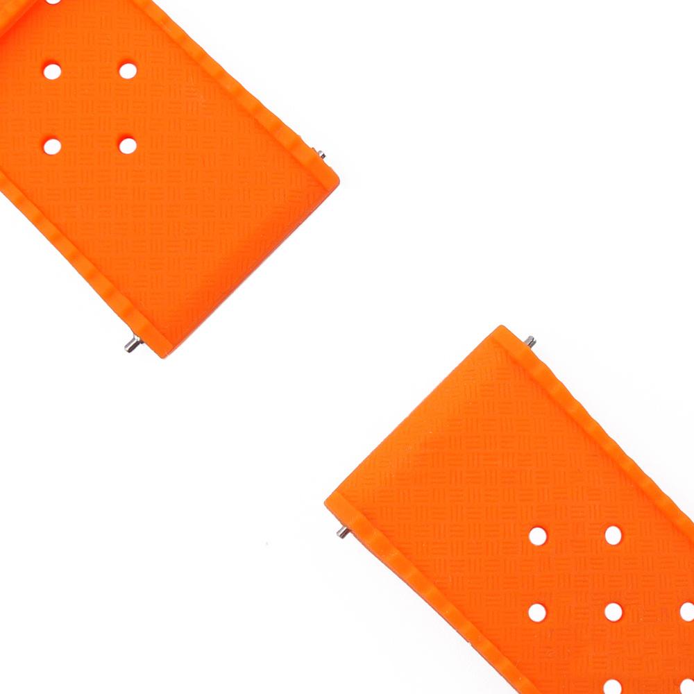ERBORD Universal Silicone Strap 20mm, Tropic, Orange / Silver Buckle