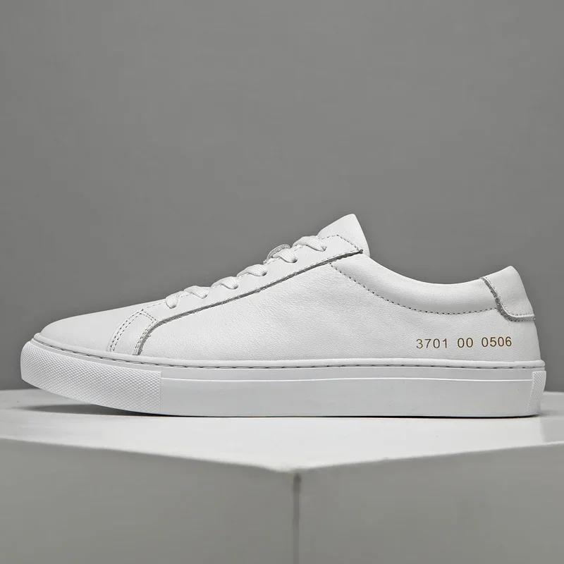 Italian Genuine Leather Men's Shoes 2024 Designer White Shoes Comfy Walking Shoes Lace-up Business Outdoor Zapatos Para Hombre