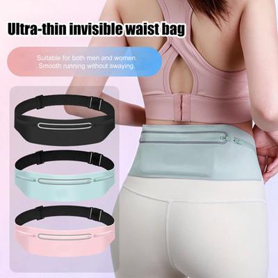 Ceinture de course Sac banane 3 poches Sac de taille réglable Sac porte-téléphone pour l'entraînement Convient aux téléphones jusqu'à 7,5 pouces pour hommes Femmes Fitness Randonnée