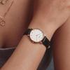 BUREI Ladies Analog Quartz Wristwatch 36mm Waterproof Leather Band Simple Stylish Casual Business Work School Gift Black and White