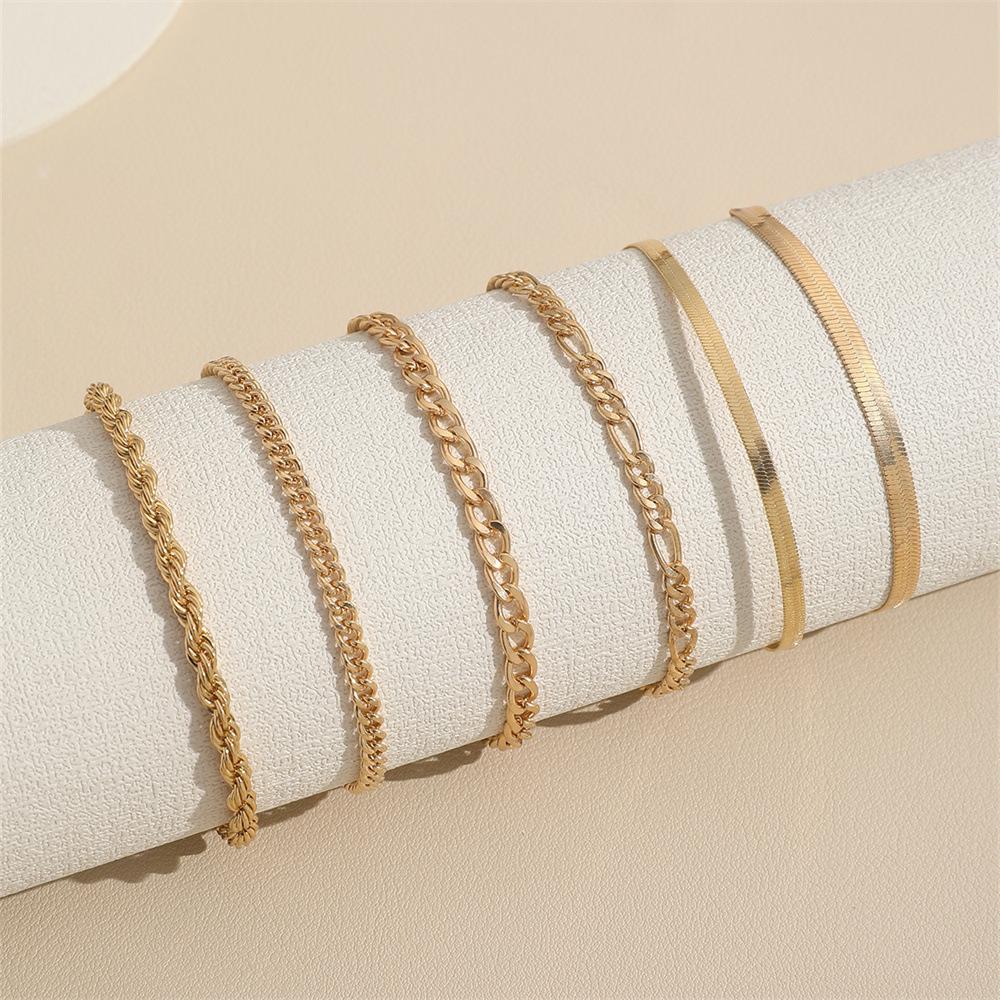 New jewelry simple multi-layer metal blade chain bracelet bohemian fashion layered bracelet