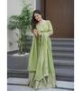 Women Bollywood Anarkali Gown Kurta Pant Dupatta Set Indian Designer Top Tunic Kurtis Set