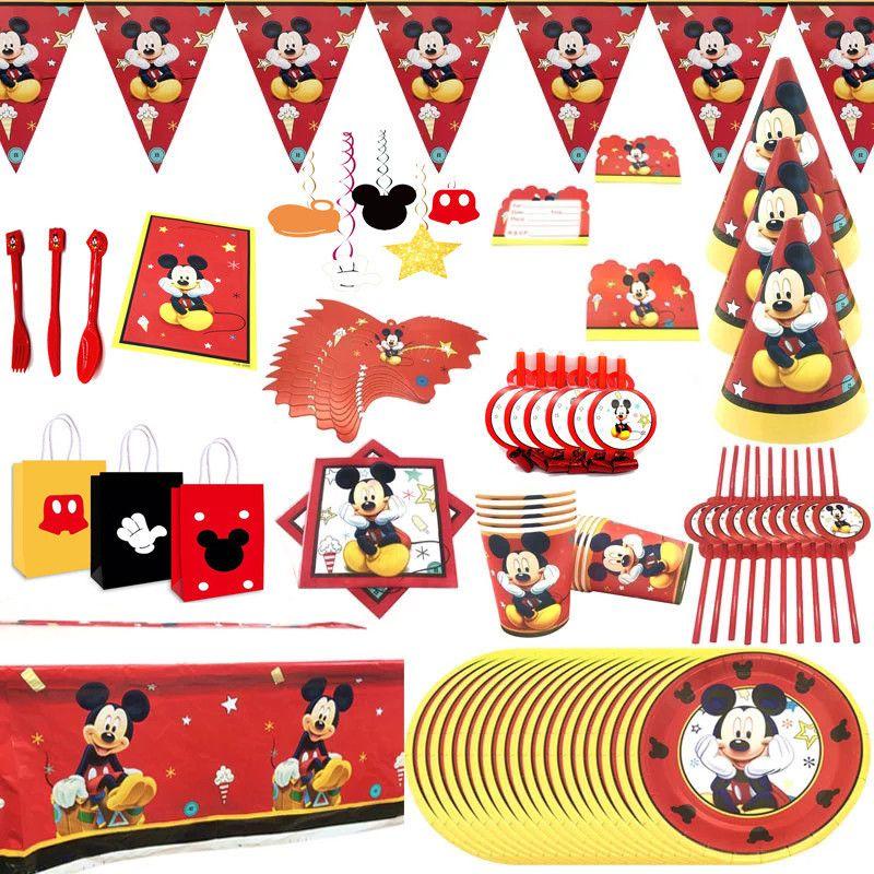 Cartoon Theme Mouse Party Supplies Decoration Red Birthday Party Decor