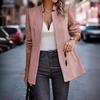 Women's Slim Fit Jacquard Woolen Jacket - Elegant, Commuting Style