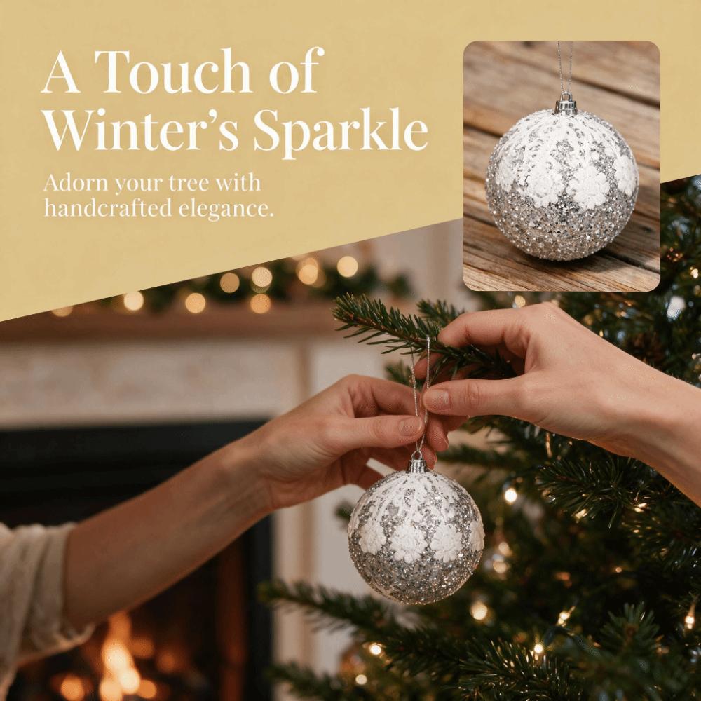 9PCS Lightweight Christmas Ball Ornaments Glitter Christmas Tree Decorations Wedding Decor