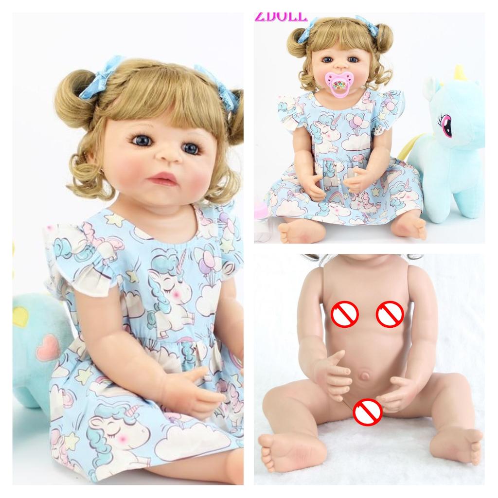 BZDOLL 55cm Full Silicone Reborn Baby Doll Toy Girl Boneca Vinyl Newborn Princess Toddler Bebe Alive Birthday Gift Shower Toy