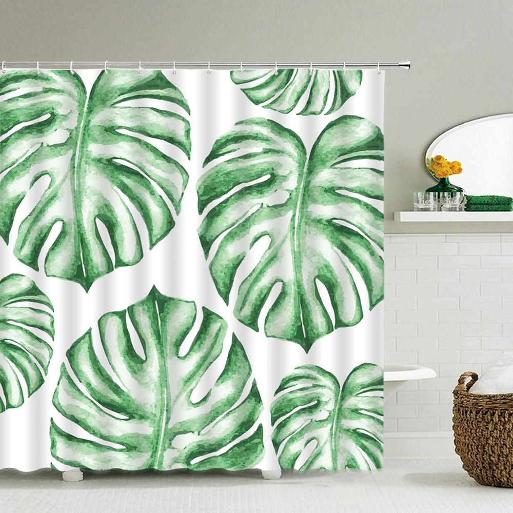 Flowers Pattern Shower Curtains Waterproof Polyester Bath Screen Curtain For Home Decoration Bathroom Printed Shower Curtain