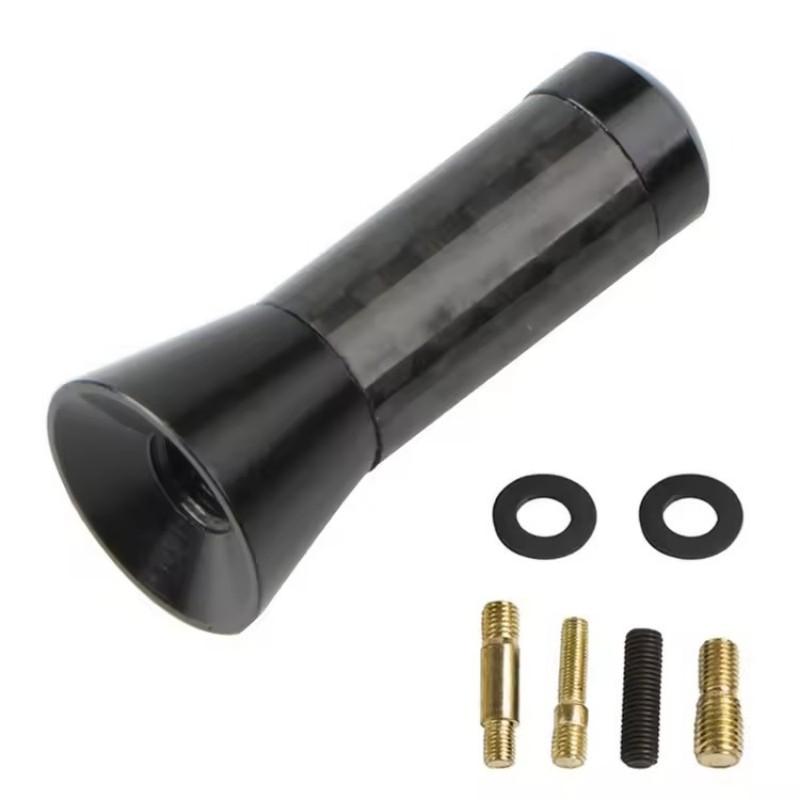 Antenne Mât Court Stubby Métallique à Vis Noire Neuve 3,5 cm Style Voiture Antenne de Toit Signal Amélioré Accessoires de Voiture