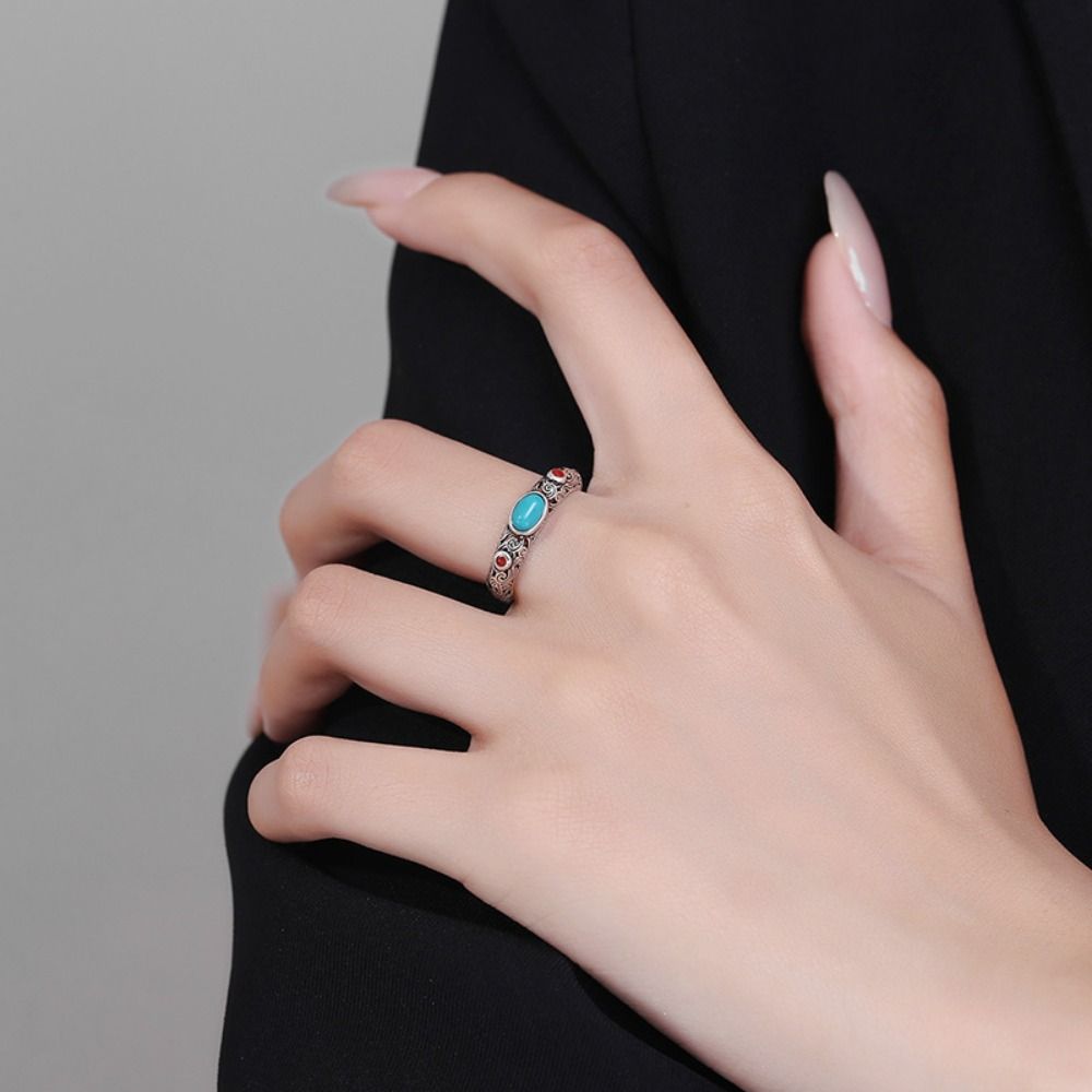 Adjustable Opening Auspicious Clouds Ring Hollow Pattern Irregular Opening Ring Popular Jewelry