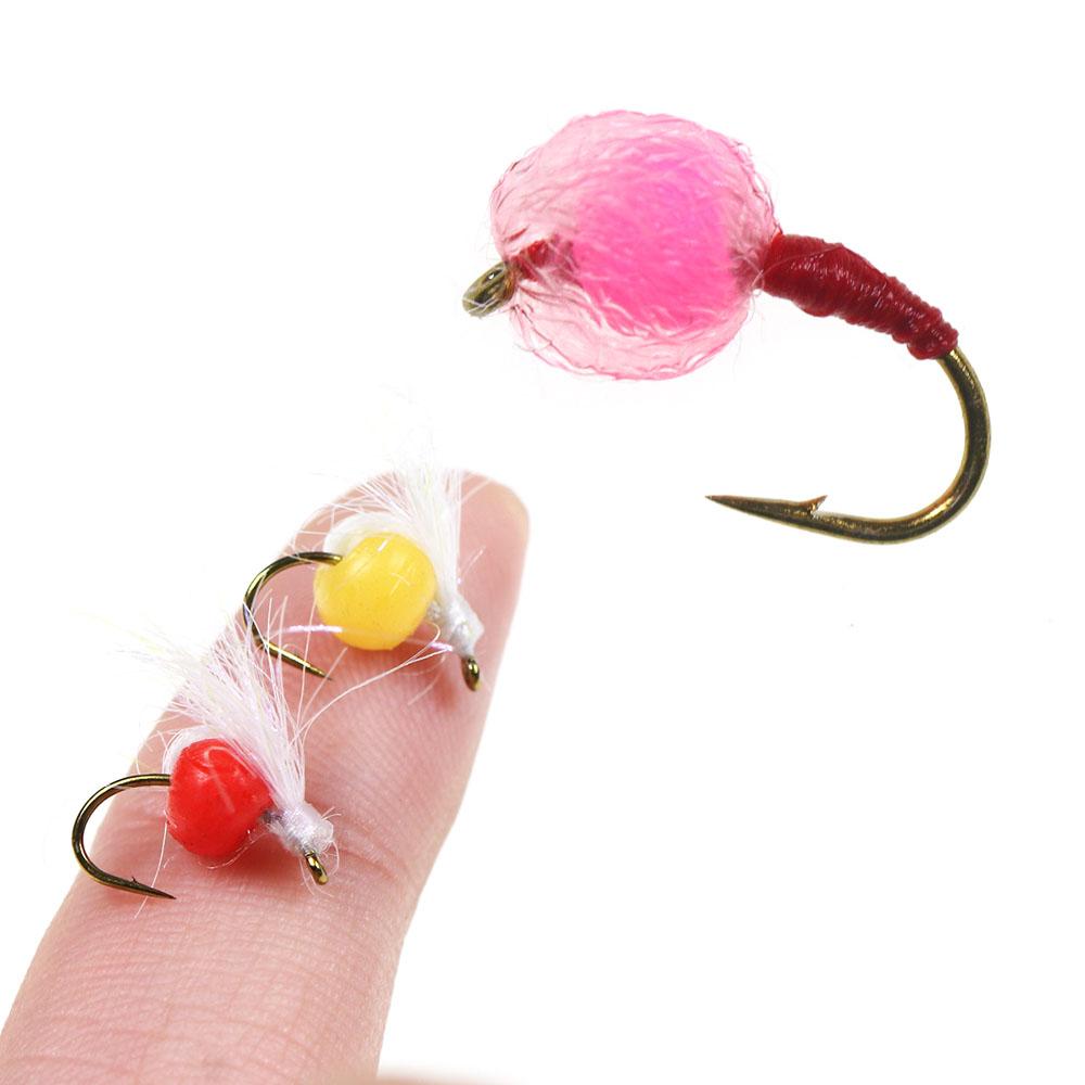 Wolframperlen-Ei und weiches Melkei, künstlicher Glo Bug, Lachsfischrogen, schnell sinkende Nassfliege, Forelle, Steelhead, Angelköder