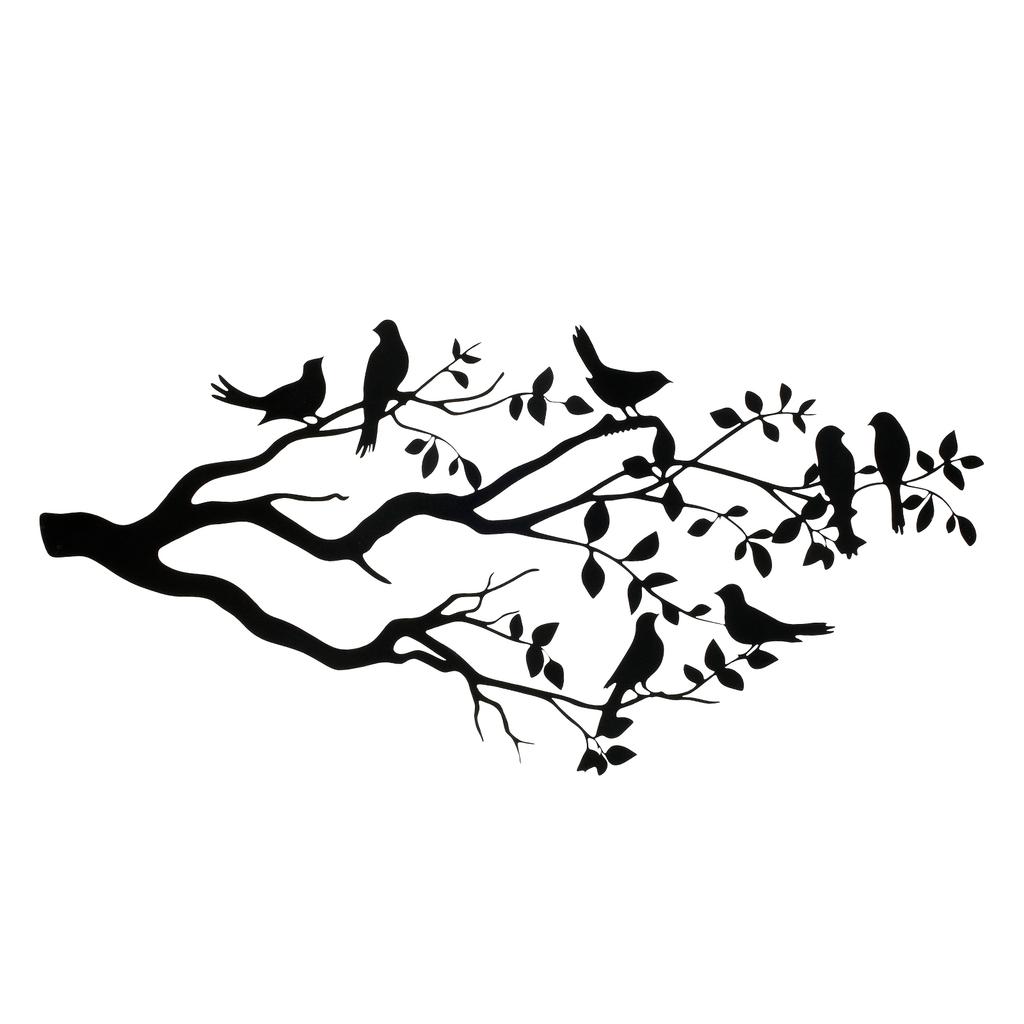 Metal Birds Wall Art Vivid Birds On Branch Black Metal Bird Silhouette Hanging Wall Sculpture Large Decorative Wall Art