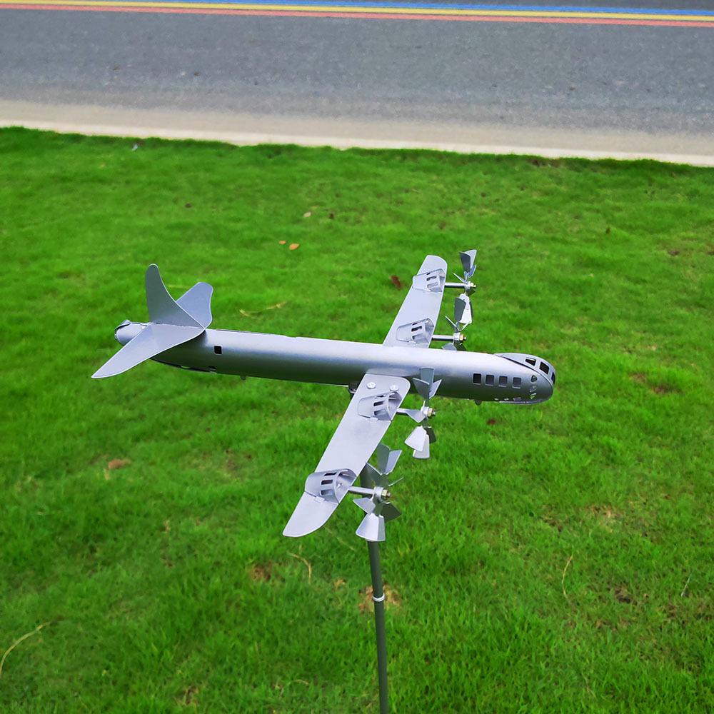 Festning Fly Vindmølle Metallhåndverk Hage Gårdsplass Ornament 3d Dekorasjon Vindklokke