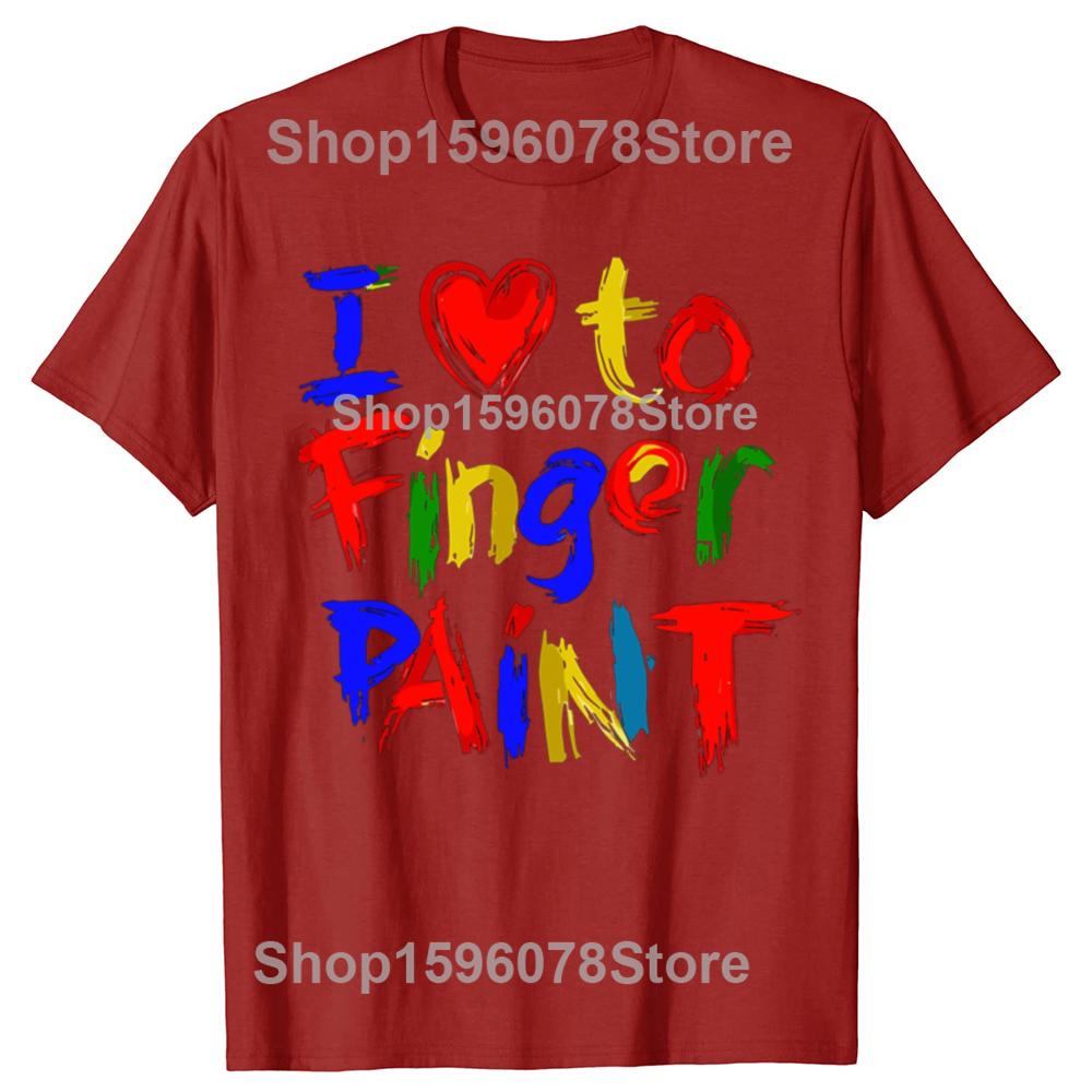 I Heart Love To Finger Paint Im Paint Cute Couples Valentines Day Men and Womens Gender Gift Tshirt  Harajuku Vintage Top