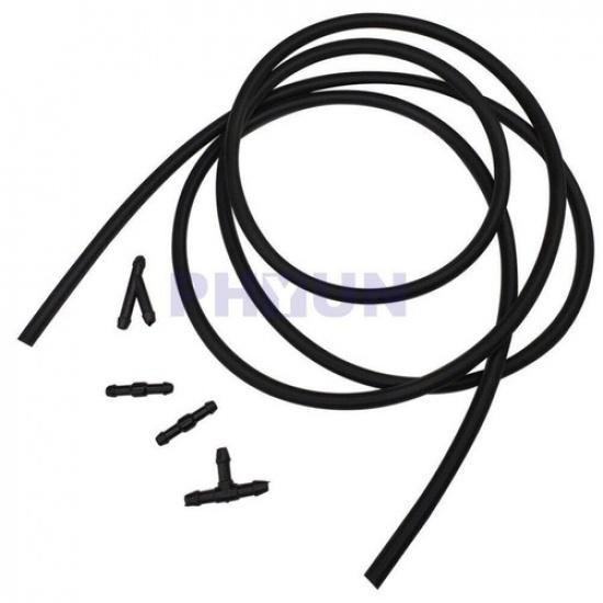 2M Windscreen Wiper Washer Jet Tube Pipe Hose Black w/Connectors For Nozzle Pump