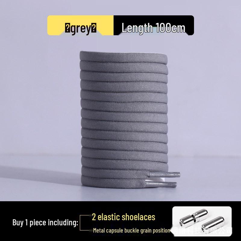 Elastic No-Tie Half-Round Shoelaces for Kids & Adults - Black & White