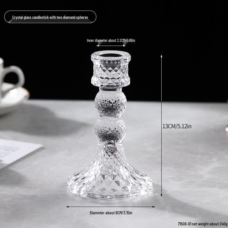 Nordischer Kristall-Prägeglas-Kerzenhalter für romantische Abendessen