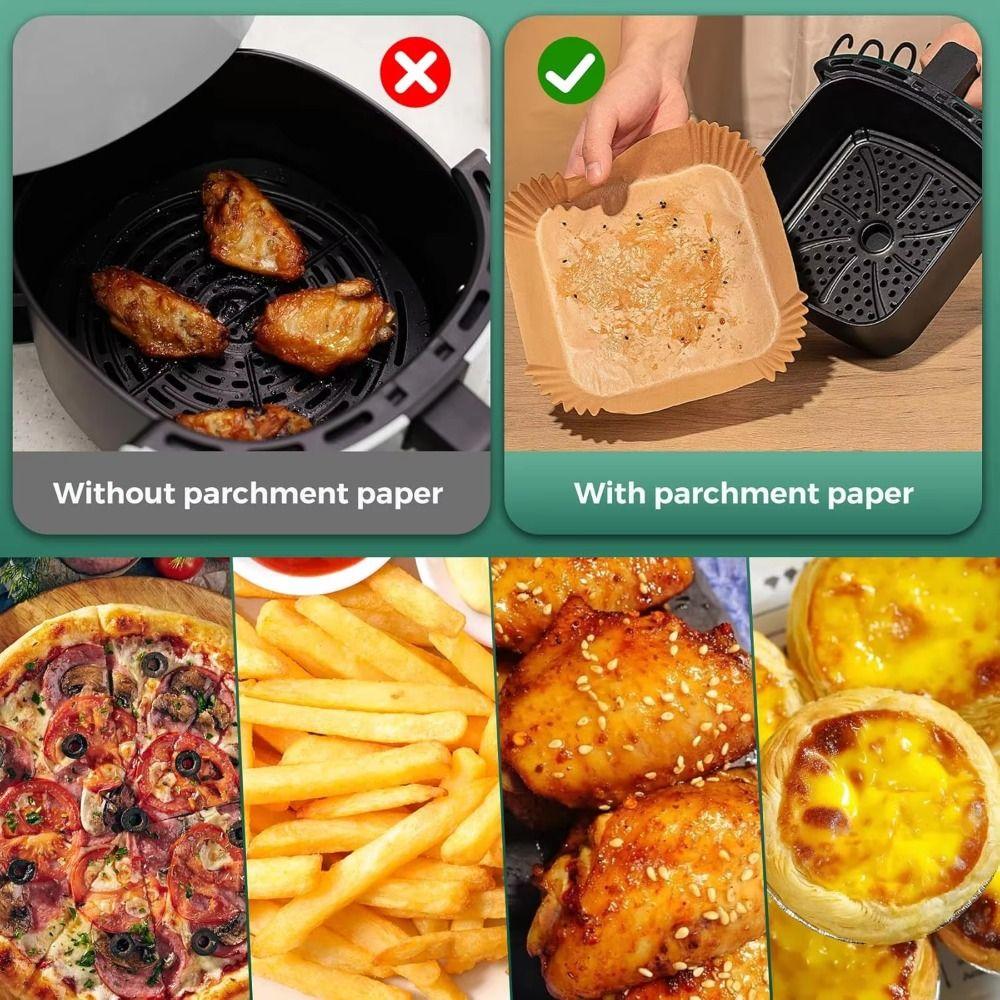 20/50/100Pcs Non-Stick Air Fryer Paper Oil Proof Frying Paper  for Steamer Muffin Cupcake