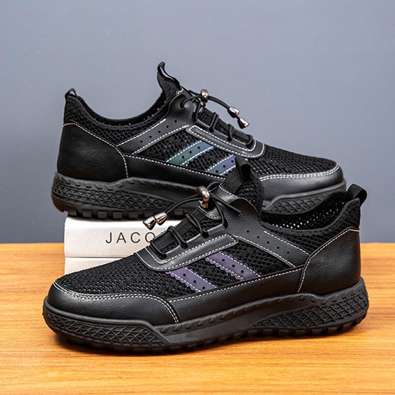 New Summer Soft Soled Running Shoes Men Black Mesh Breathable Casual Shoes Comfortable Versatile Outdoor Exercise Shoes