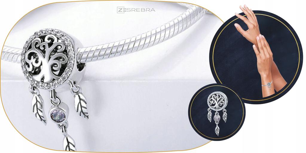 Dreamcatcher Charms 925 Bead Pendant Zircons Beads Tree