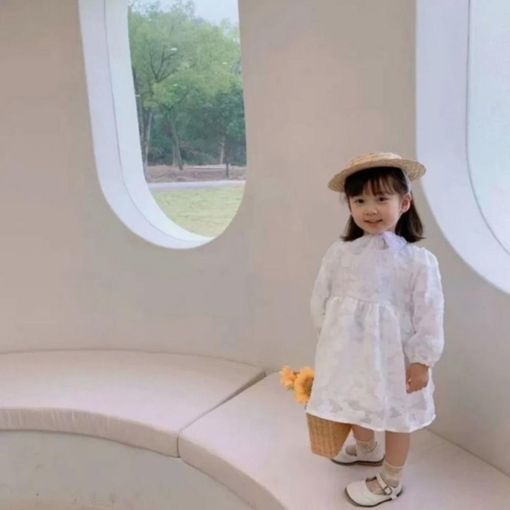 Handwoven Baby Girl Sun hat Lace Up Sunscreen Cap New Straw Hat  Outdoor