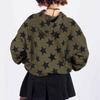 2KWEIRD Y2k Vintage Gothic Women Hoodie Fashion Stars Print Zip Up Autumn Winter Hip Hop Long Sleeve Jacket Coat Loose Hooded Sweatshirt