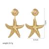 Anello Aperto INS Moda Acciaio Inossidabile Stella Marina Perla - Anello Dito Esagerato Placcato Oro 18K da Donna