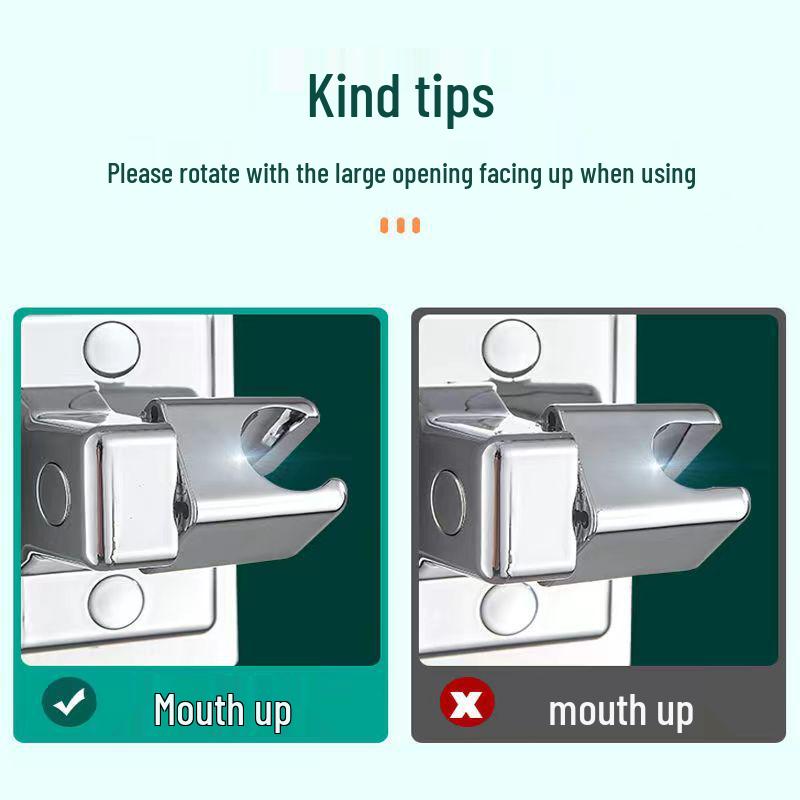 Punch-Free Shower Head Holder with 360° Rotation