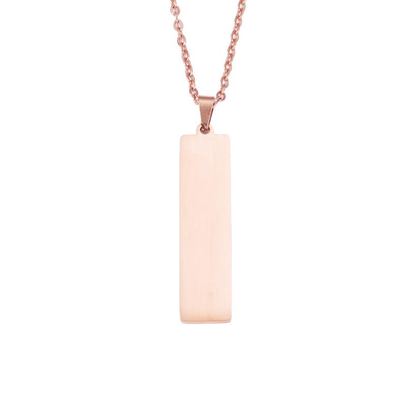 Geometric European & American Style Stainless Steel Bar Pendant Necklace