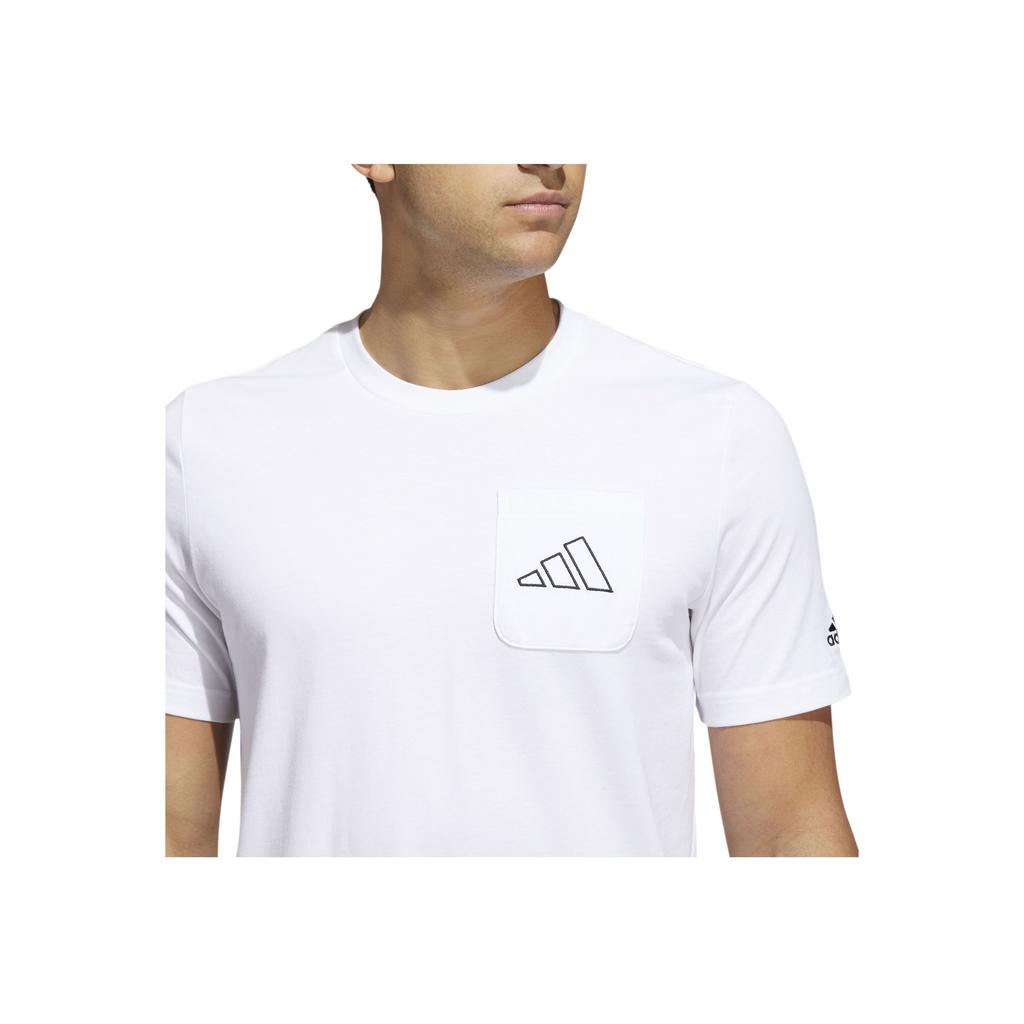 Adidas Logo Print Round Neck Short Sleeve T-Shirt Men Tops White HI5547