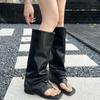 Women's Sandal Boots Toe Clip Square Toe Leaked Toes One Kick Shoes Women Dress Personality Designer Style Zapatillas De Mujer