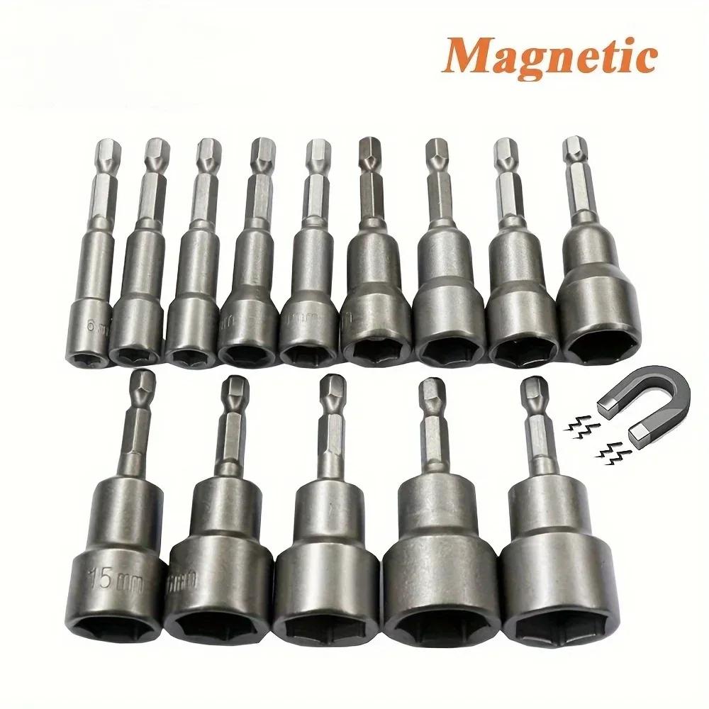 ASDTODW 6-19mm Magnetic Socket & Hex Key Set - Versatile Drill Bit Adapter for Power Tools (Durable)