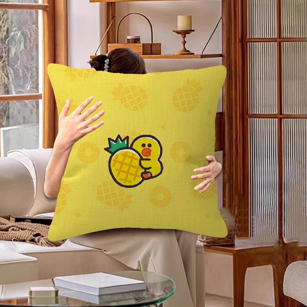 Cute Cartoon Art Duck Pillow Gift Home Office Decoration Bedroom Sofa Car Cushion Cover case 45x45