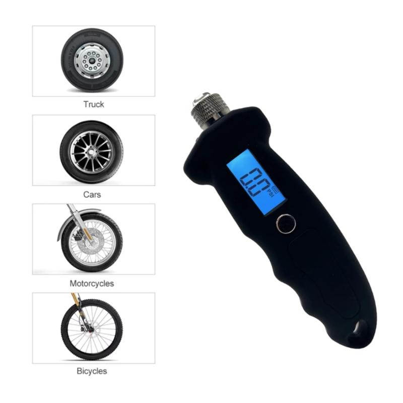 Digital Tire Pressure Gauge 250PSI Tire Pressure CheckerMonitor Universal for Car Truck Bike Tire with Backlit Portable