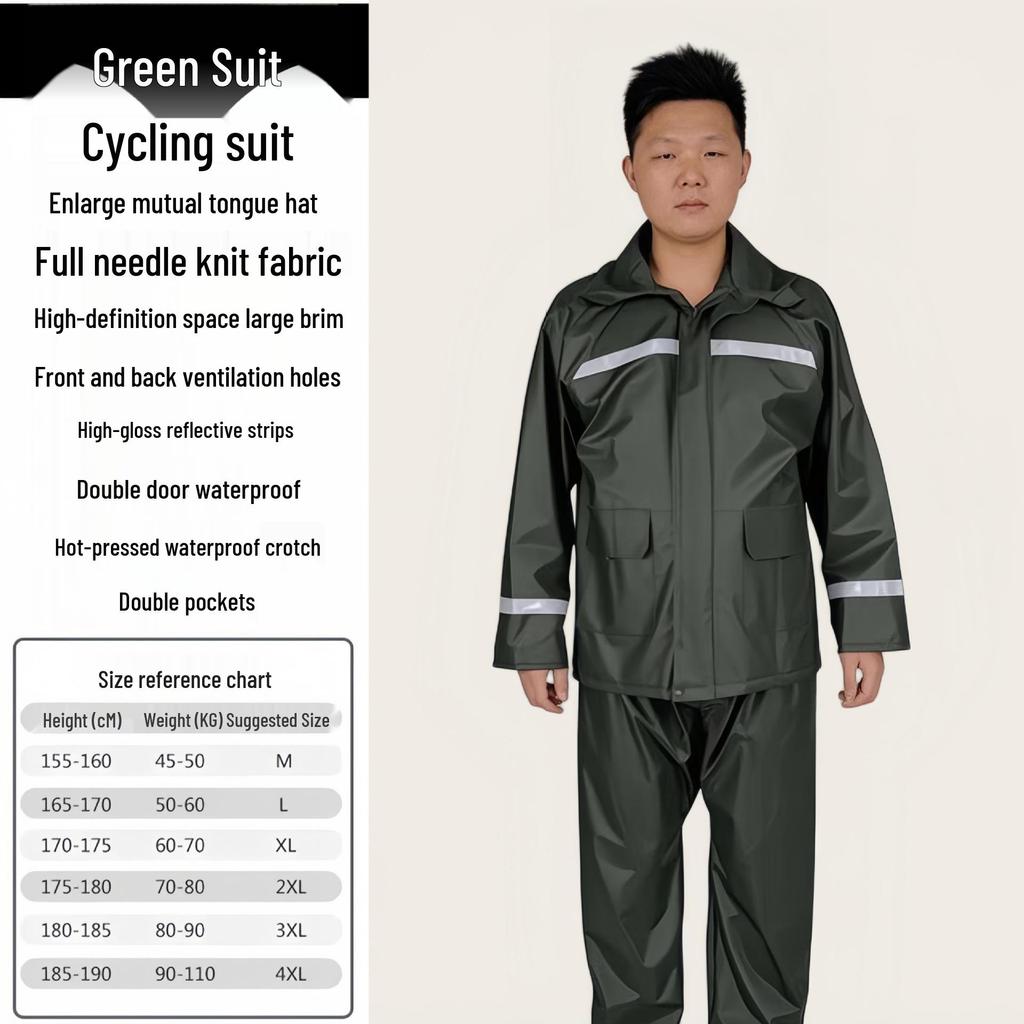 Reflective Knit Cycling Raincoat and Pants Set - Anti-Storm/Flood for Riders