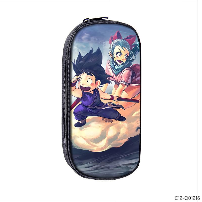 Dragon Ball Printed Polyester Pencil Case Student Stationery Box Portable Pencil Case Multifunctional Storage Bag