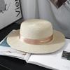 White top hat women's summer shade straw hat Internet celebrity beach vacation show face small sun hat