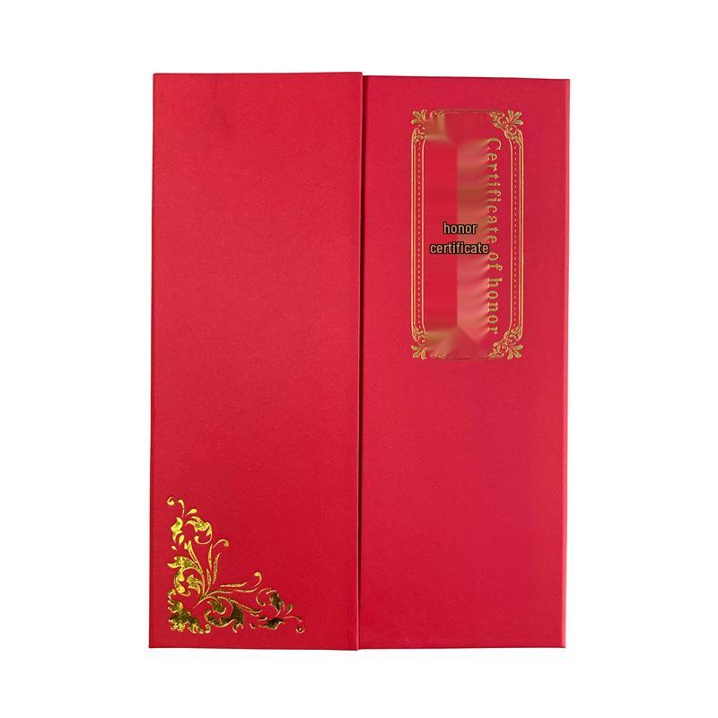 Tri-fold A4 Pearlescent Hardcover Certificate with Hot Stamping Title and Printed Inner Pages for Honor and Training Awards