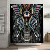 Gotischer Schmetterling Duschvorhang Dunkles Totenkopf-Wandbehang Halloween Heimdekor Waschbares Badezimmer-Set Vintage Künstlerischer Wandbehang