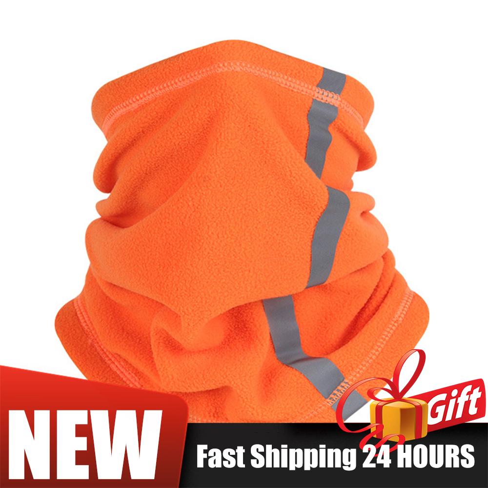 1/2PCS Winter Neck Warmer Windproof Reflective Cold Weather Scarf Fleece Face Scarf Mask for Skiing Cycling Outdoor Sports