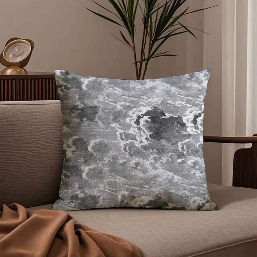 England Style Abstract Vintage Pillow Case Anti-dustmite Pillowcase Invisible zipper silky short plush Sofa cushion cover