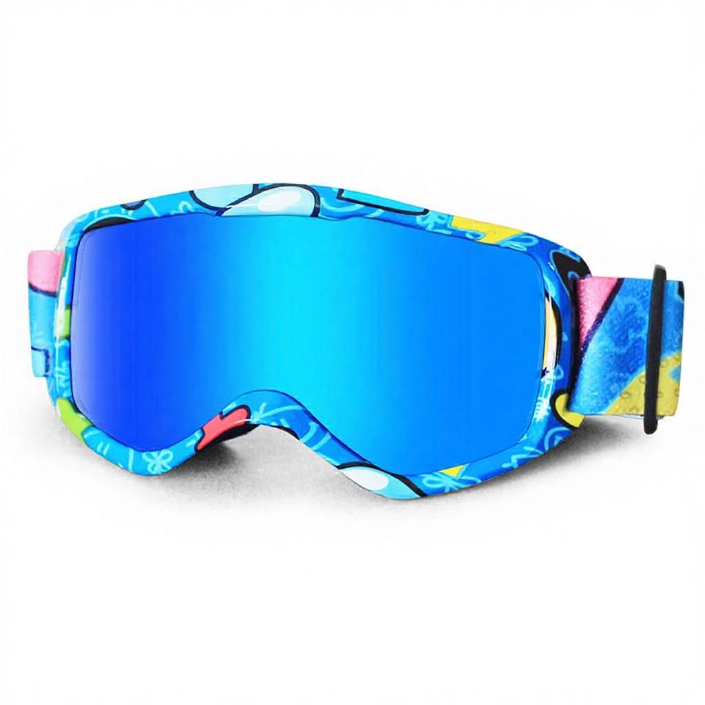 Fashionable Kids Ski Goggles Winter Outdoor Sports Glasses with Mirrored Lenses Children Windproof PC Frame for Snowboarding