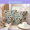 Funda de Cojín de Terciopelo Bordada con Pájaro y Mariposa Floral Para Decoración de Sala de Estar