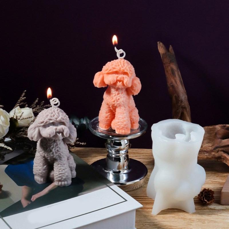 Lifelike Dog Scented Candle Mold Versatile Dog Silicone Mold for Custom Scented Candle and Art Projects