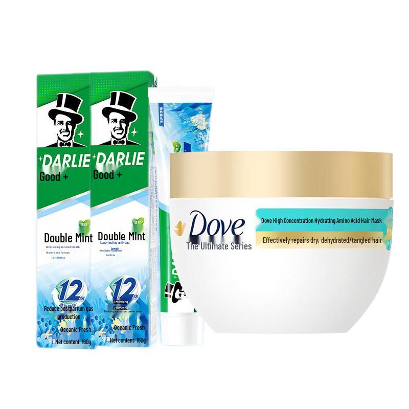 Darlie Double Mint Toothpaste & Dove Hair Mask Combo