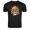 Skull Sunglasses Tropical Island Sunset Graphic T-Shirt