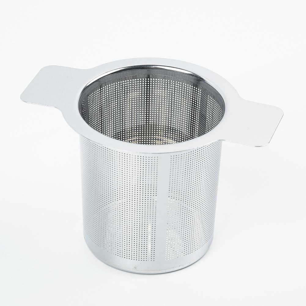 Strainer Dual-Ear Mesh Tea Coffee Infuser Fine Stainless Steel Filters 60x54mm