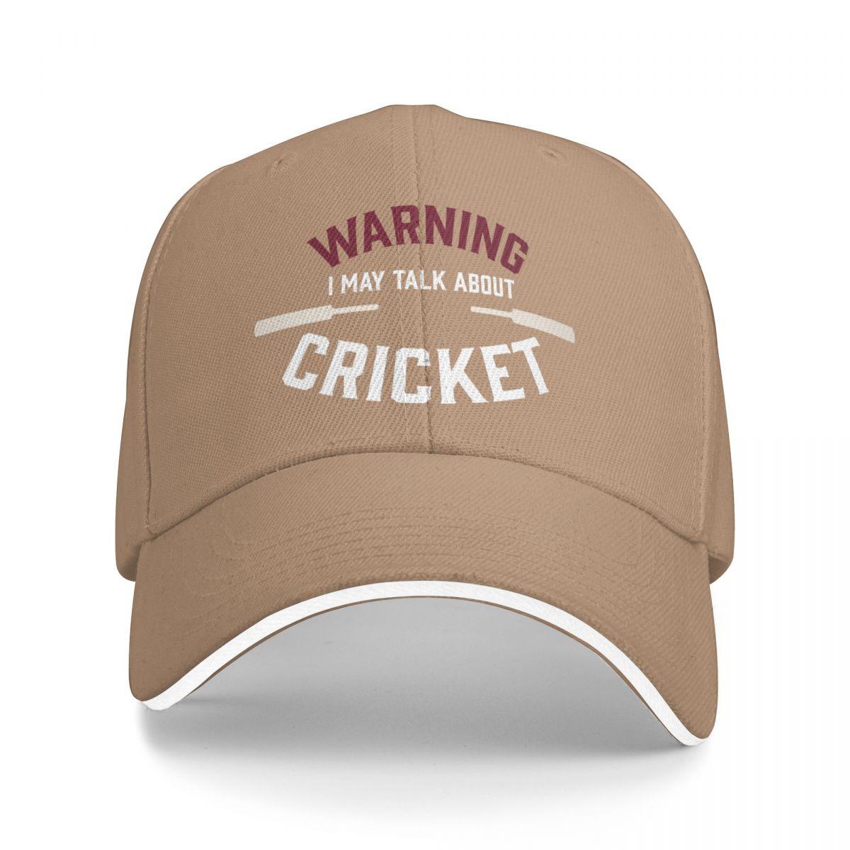 Cricket fan design saying Warning I may talk about  Baseball Cap New In The Hat   Luxury Woman Mens