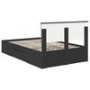 Bed Frame with Headboard Black 137 x 203 cm Engineered Wood