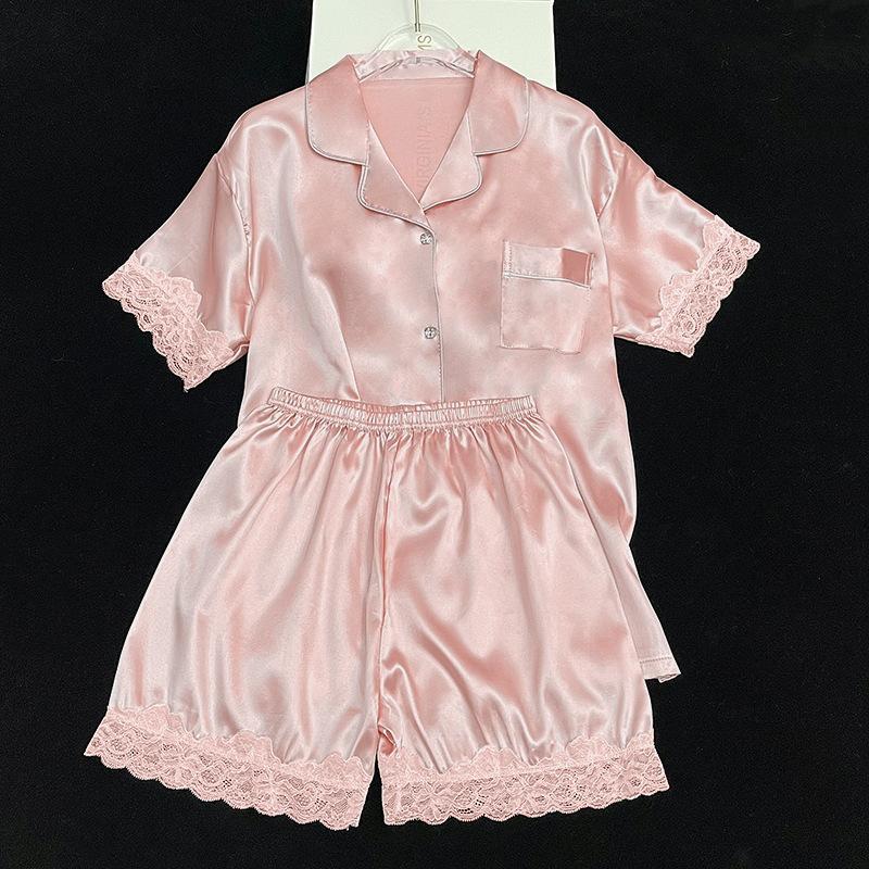 Summer Sweet And Gentle Pink Short Sleeve Shorts Pajamas Ladies Wind Suit Loungewear